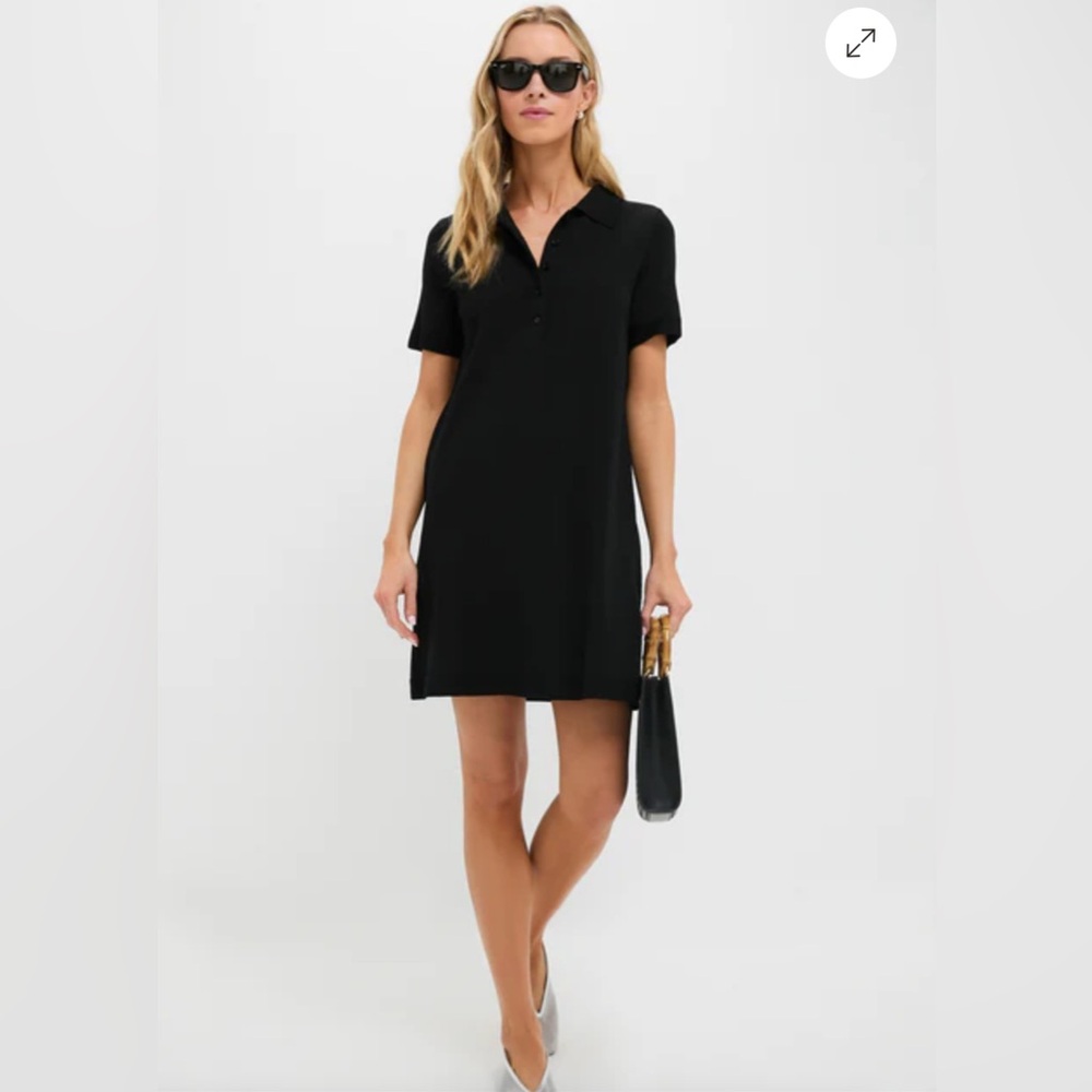 Pomander Place Black Short-Sleeve Polo Mini Dress
